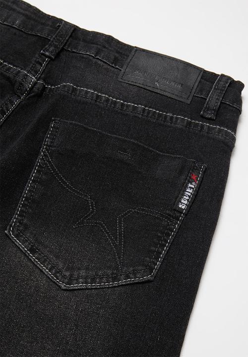 SOVIET - Boys denim short - black