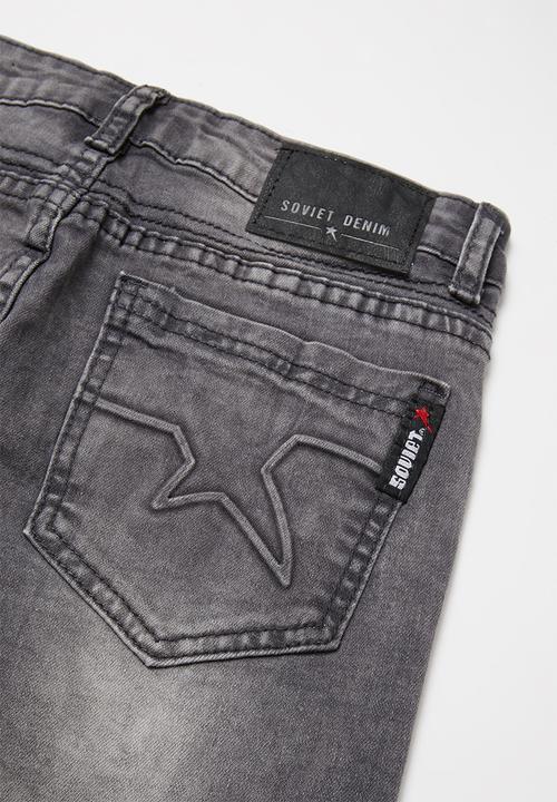 SOVIET - Boys denim short - grey