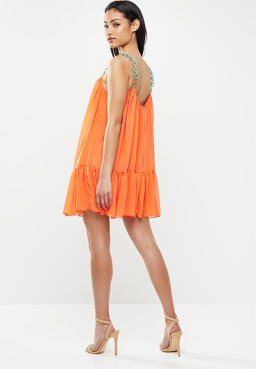Missguided - Petite chain strap swing dress - orange