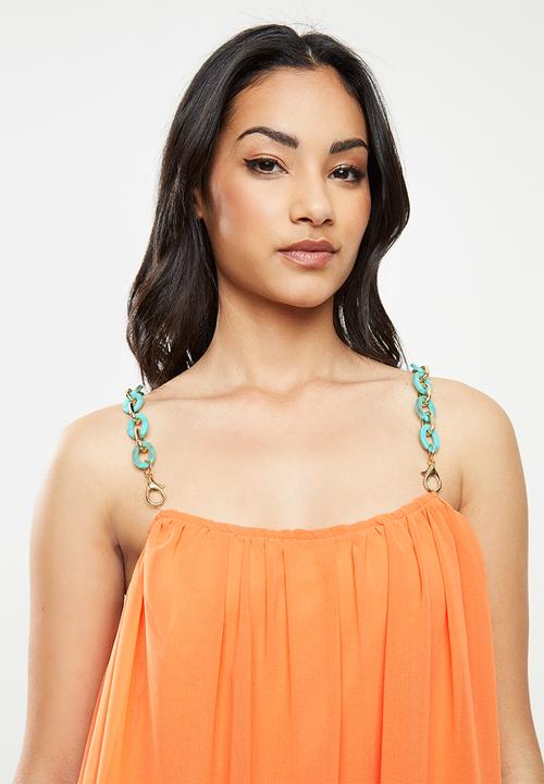 Missguided - Petite chain strap swing dress - orange