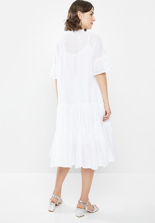 AMANDA LAIRD CHERRY - Nhlole dress - white