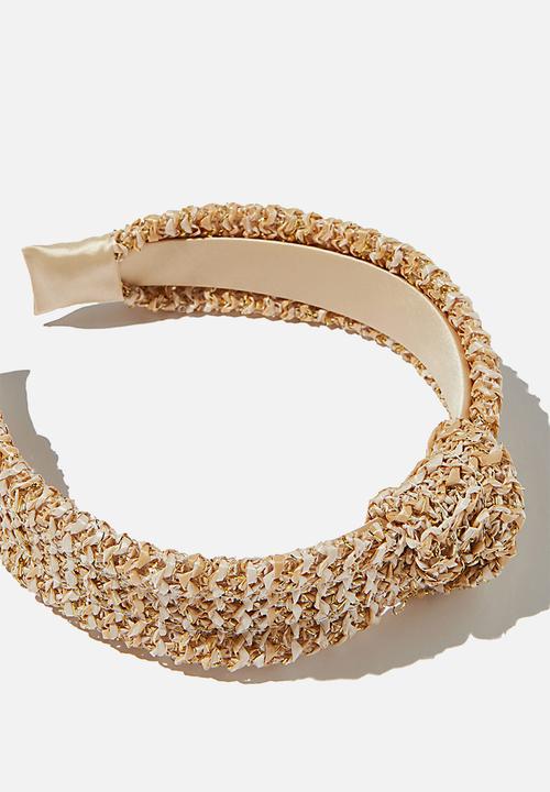 Cotton On - Headband raffia fashion - sparkly natural