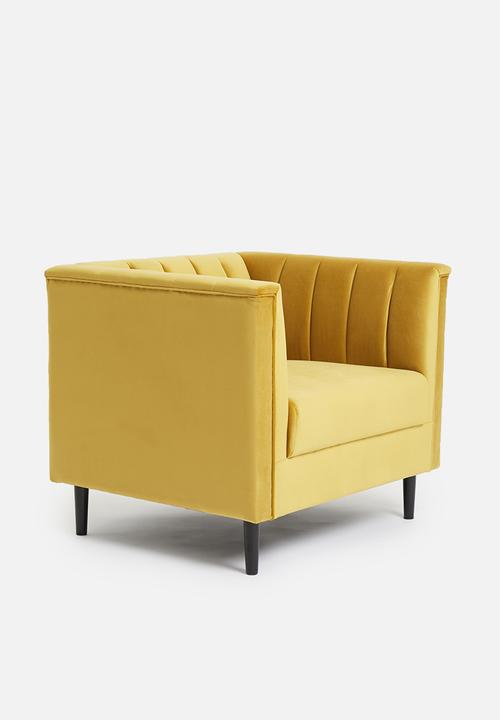 Sixth Floor - Flute armchair - mustard