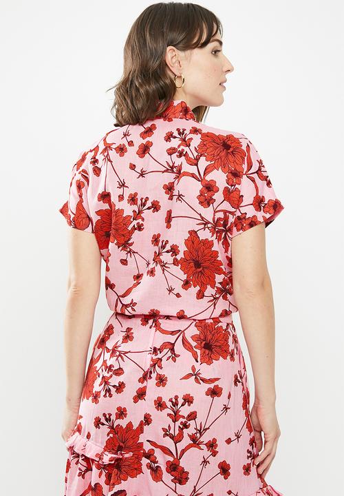 AMANDA LAIRD CHERRY - Msingazi shirt- pink & red