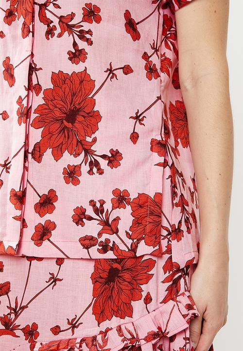 AMANDA LAIRD CHERRY - Msingazi shirt- pink & red