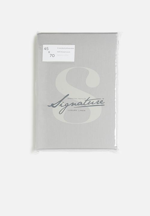 Sheraton Textiles - 400tc Egyptian Cotton standard pillowcase set - grey 