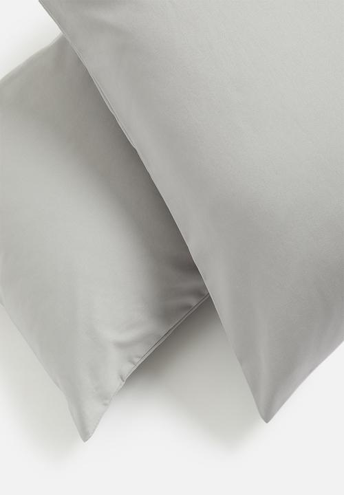 Sheraton Textiles - 400tc Egyptian Cotton standard pillowcase set - grey 