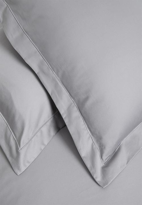 Sheraton Textiles - 400tc egyptian cotton oxford satin st duvet cover set - grey