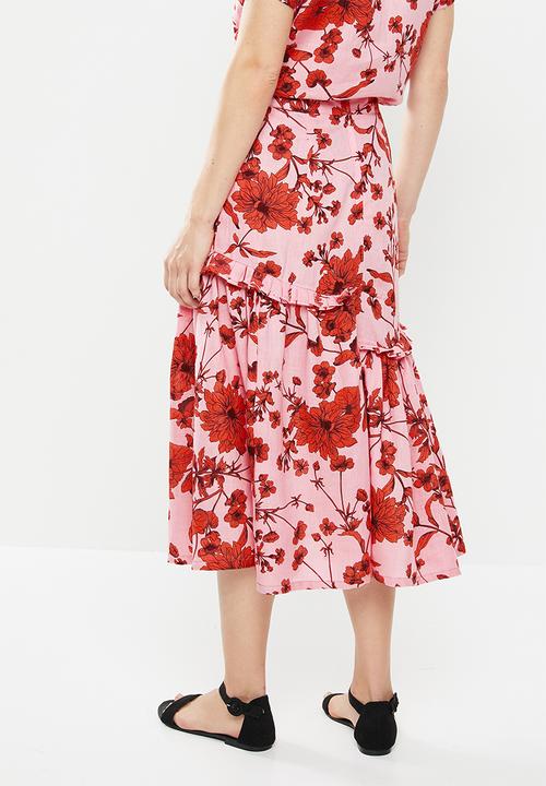 AMANDA LAIRD CHERRY - Ibundwe skirt - pink & red