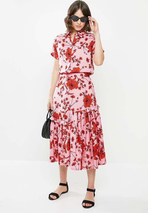 AMANDA LAIRD CHERRY - Ibundwe skirt - pink & red