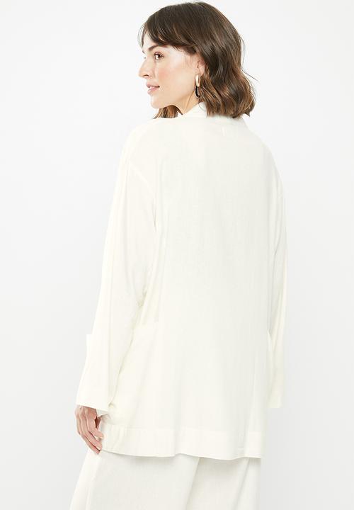 edit - Linen kimono shacket - white