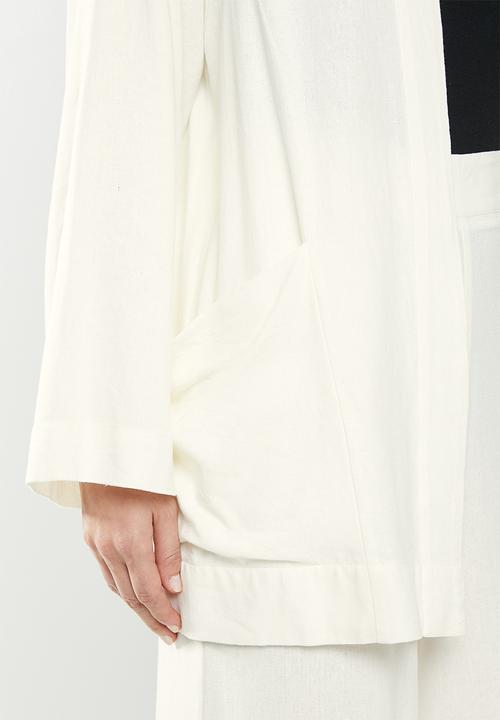 edit - Linen kimono shacket - white