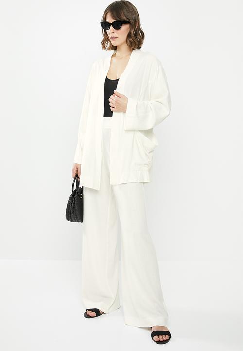 edit - Linen kimono shacket - white