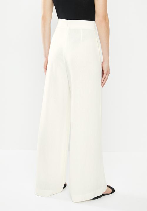 edit - Linen wide leg - white