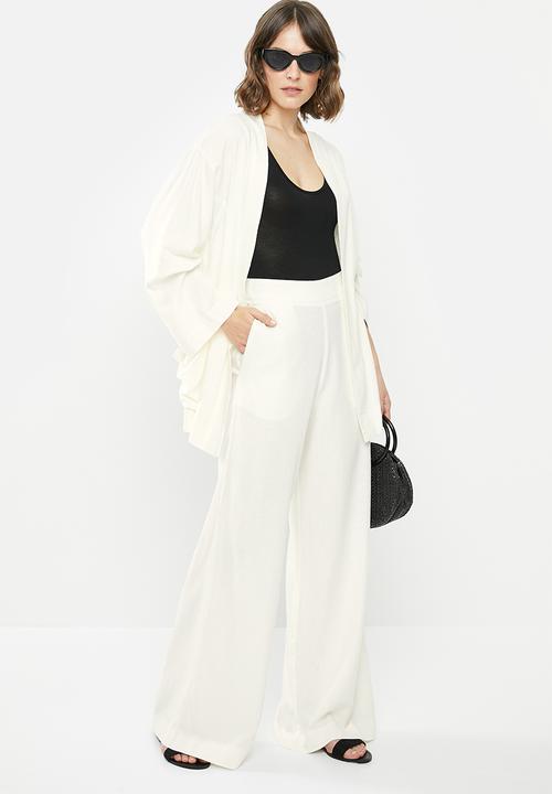 edit - Linen wide leg - white