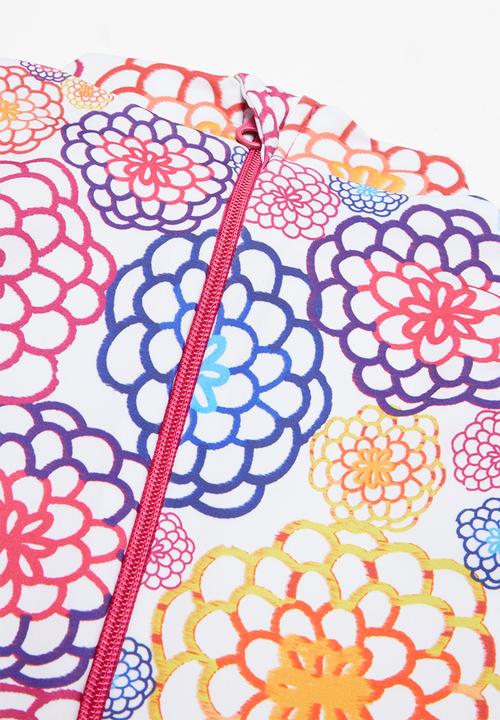 Rebel Republic - Patterned long sleeve zip up swimsuit - multi