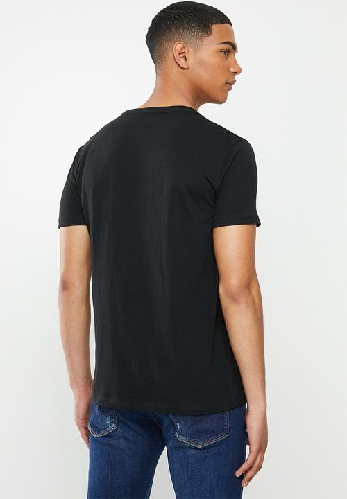 Replay - Black center label tee  - black