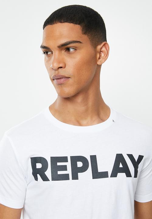 Replay - White log tee - white
