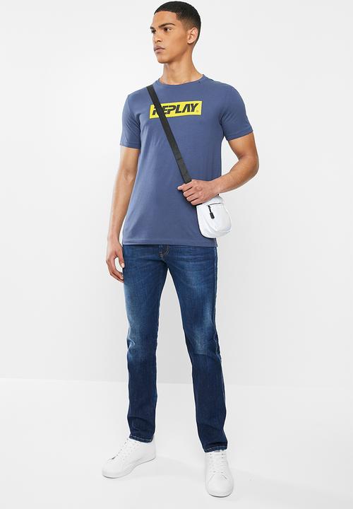 Replay - Navy center logo tee - navy