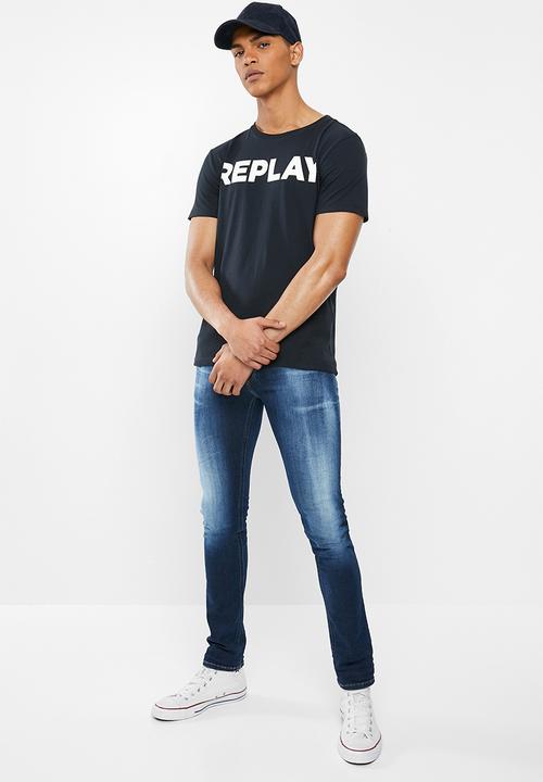 Replay - Navy logo tee - navy