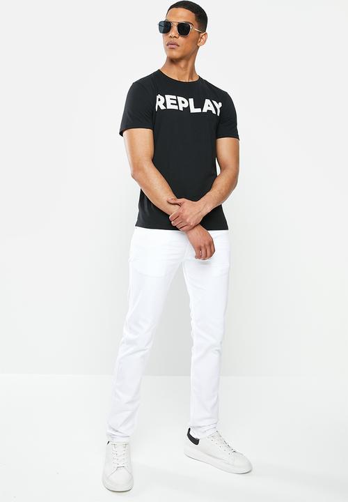 Replay - Black logo tee - black