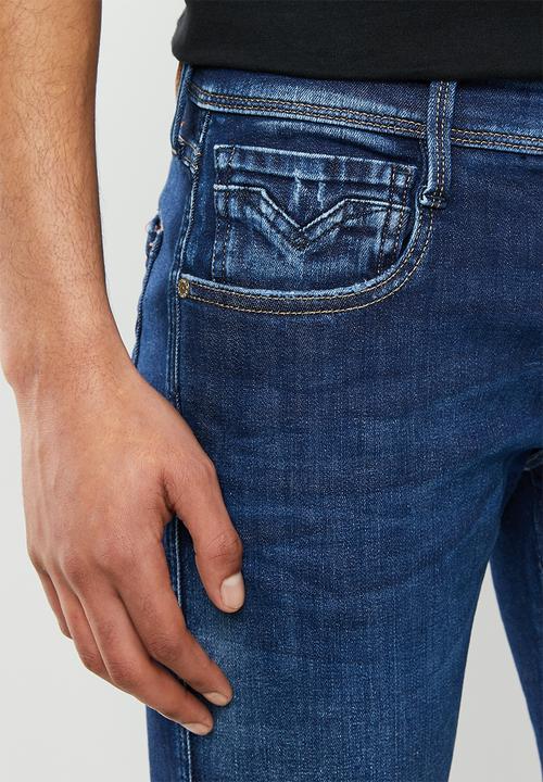 Replay - Slim dark wash replay denim  - dark blue