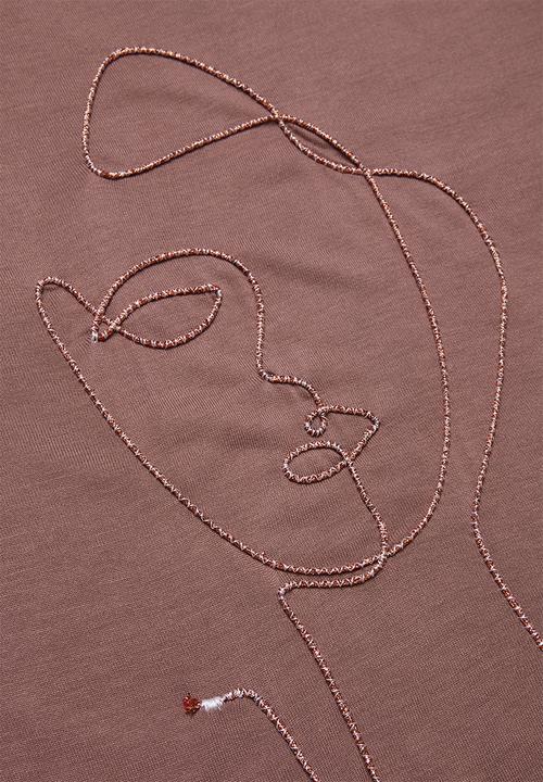 Name It - Fanessa short sleeve oversize top - rose taupe