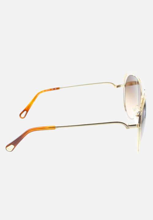Chloe - Chloe round sunglasses - gold/havana/brown lens