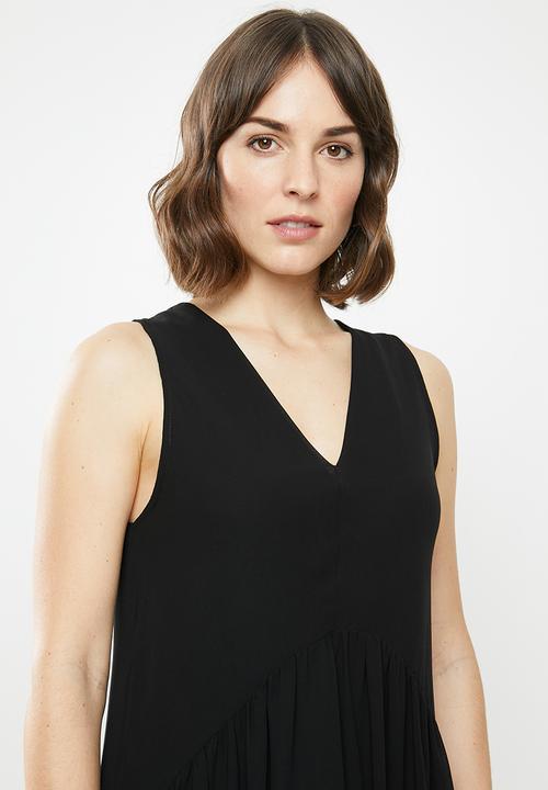 MILLA - Chiffon tiered dress - black