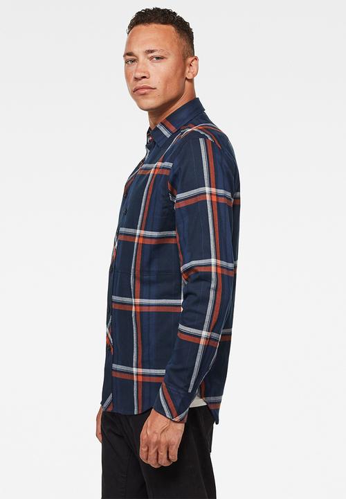 G-STAR - Stalt regular patch pocket long sleeve shirt - multi