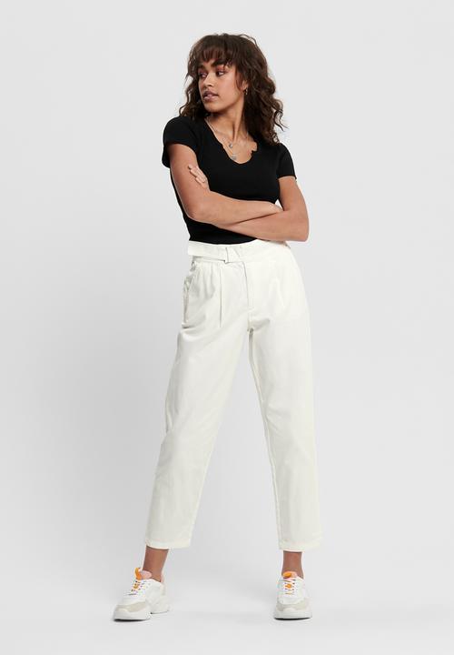 Jacqueline de Yong - Pacey velcro belt pants - white