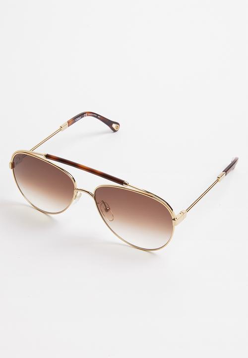Chloe - Chloe aviator sunglasses - gold & brown