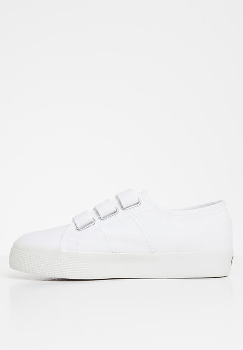 SUPERGA - 2730 3 strap velcro - shiny foxing - white shiny