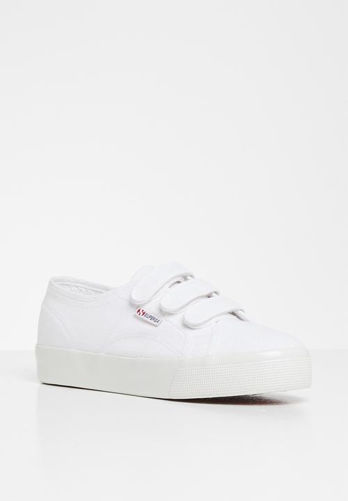 SUPERGA - 2730 3 strap velcro - shiny foxing - white shiny