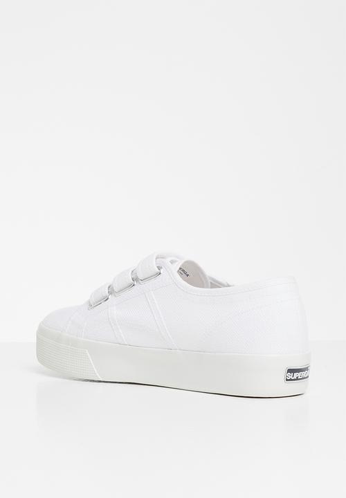 SUPERGA - 2730 3 strap velcro - shiny foxing - white shiny