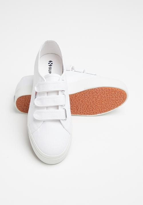 SUPERGA - 2730 3 strap velcro - shiny foxing - white shiny