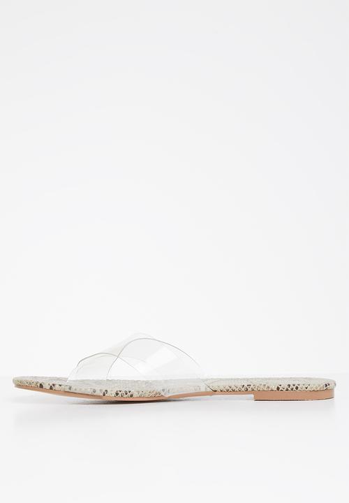 Public Desire - Harmony perspex upper flat slide - neutral & brown