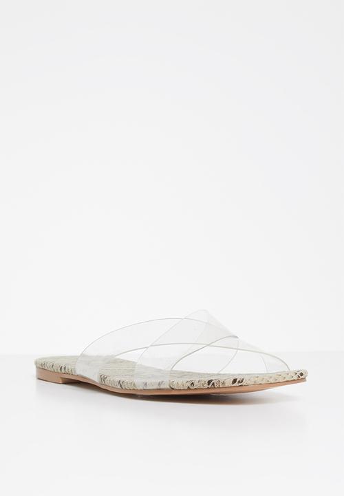 Public Desire - Harmony perspex upper flat slide - neutral & brown