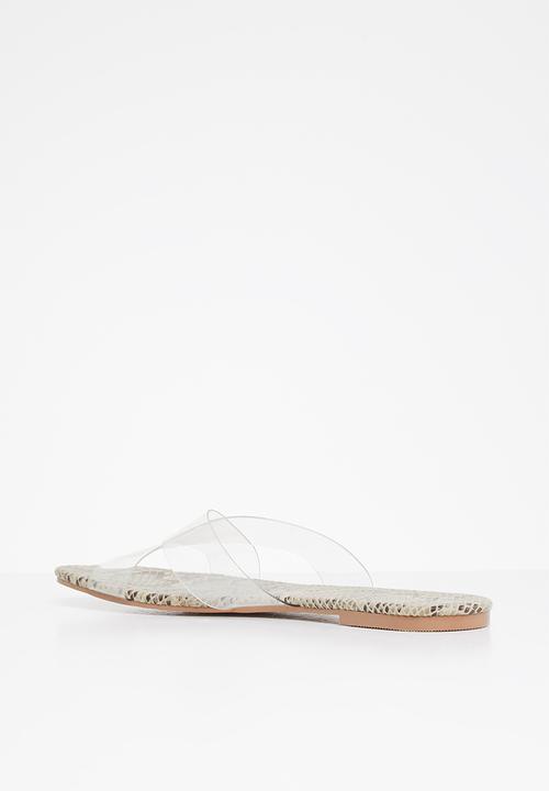 Public Desire - Harmony perspex upper flat slide - neutral & brown