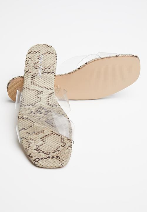 Public Desire - Harmony perspex upper flat slide - neutral & brown
