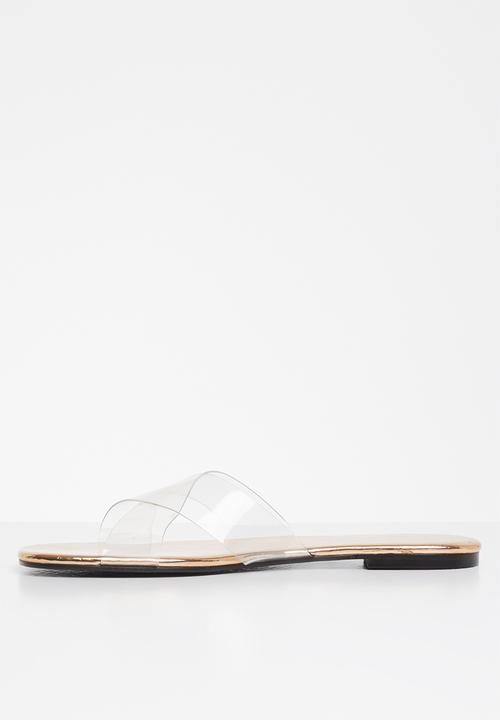 Public Desire - Harmony perspex upper flat slide - rose gold