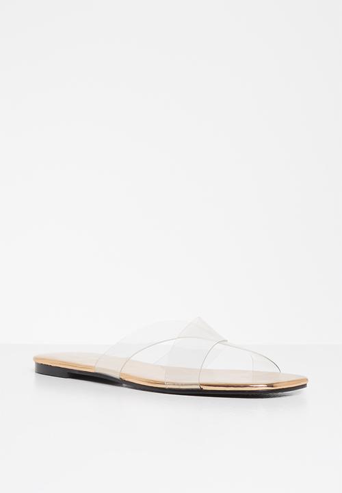 Public Desire - Harmony perspex upper flat slide - rose gold