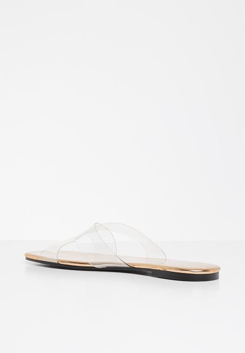 Public Desire - Harmony perspex upper flat slide - rose gold