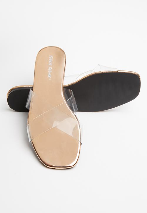 Public Desire - Harmony perspex upper flat slide - rose gold
