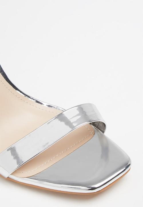 Public Desire - Iced out embellished ankle chain heel - silver 