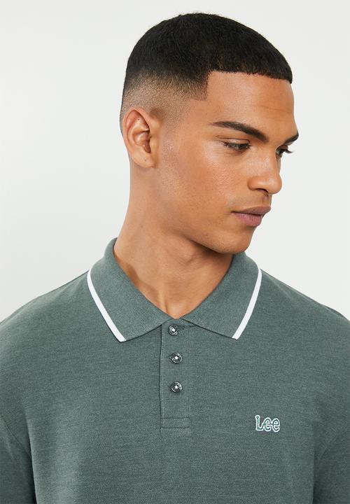 Lee  - Icon melange polo - green & white