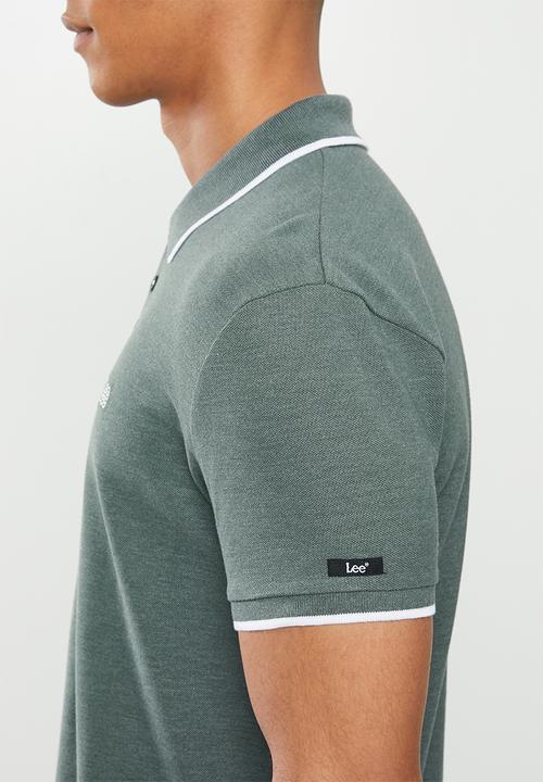 Lee  - Icon melange polo - green & white