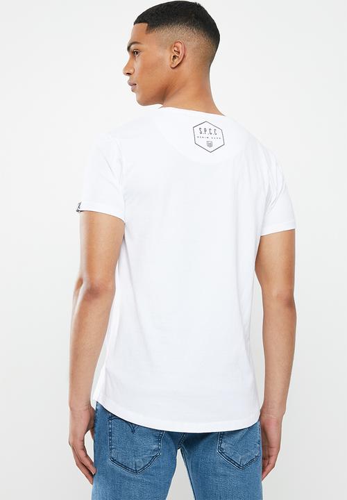 S.P.C.C - Addle fashion scooped hem T-shirt - white