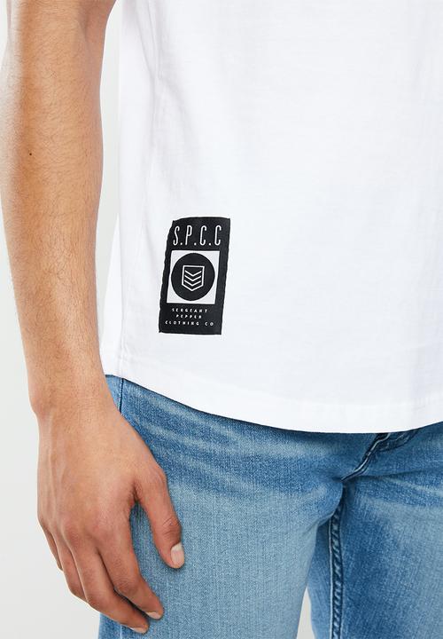 S.P.C.C - Addle fashion scooped hem T-shirt - white