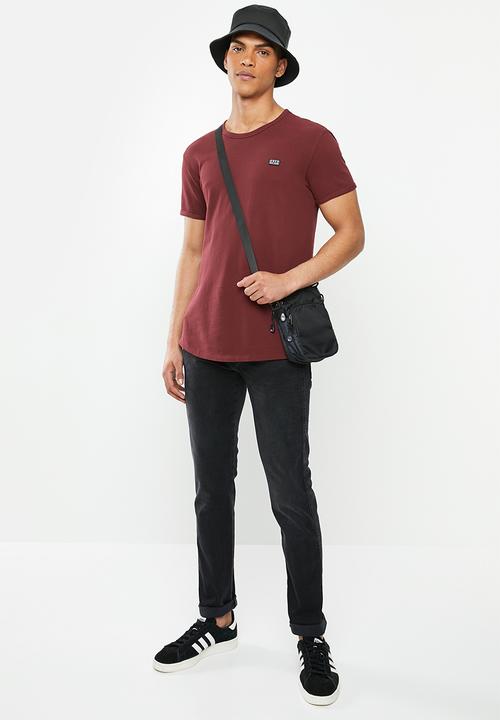 S.P.C.C - Edgerton signature scooped hem T-shirt - red